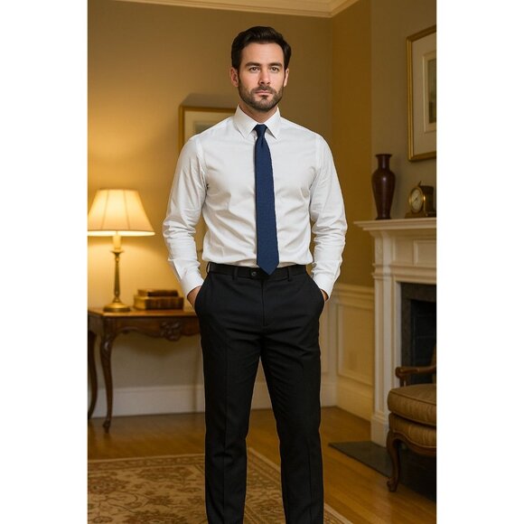 Berragamo Collezione D'Italia Mens 43/36 Soho-Tux Black Mens Dress Pants $180 - Picture 3 of 8